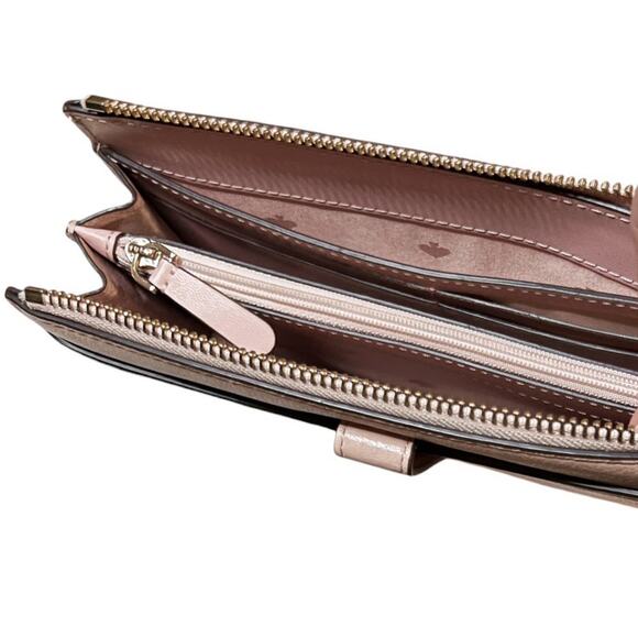 Kate Spade Jackson Small Tab Crossbody Clutch Purse Wallet Warm Vellum Pink - Picture 9 of 13